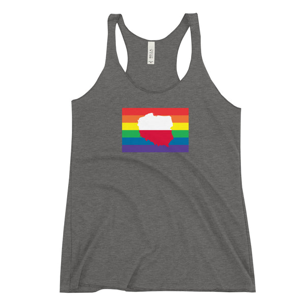 Poland LGBT Pride Flag Women's Racerback Tank