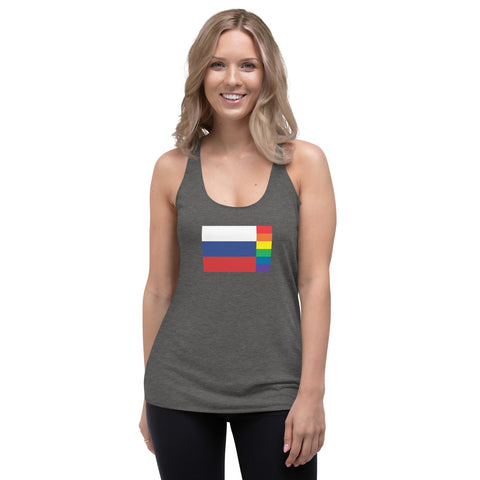 Russia LGBT Pride Flag Women's Racerback Tank