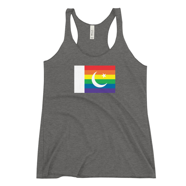 Pakistan LGBT Pride Flag Women's Racerback Tank