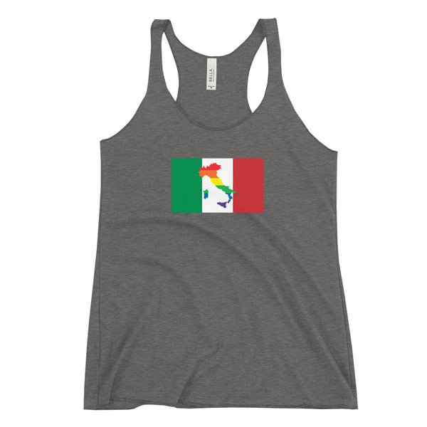 Italy LGBT Pride Flag Women's Racerback Tank