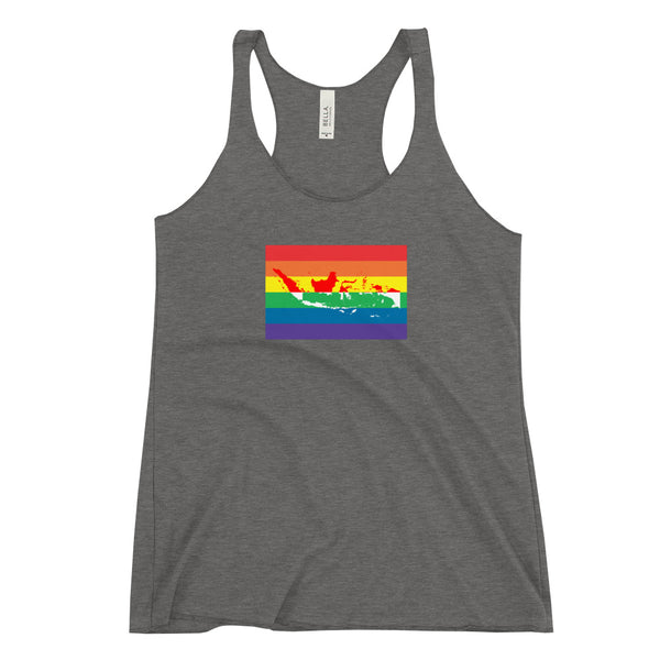 Indonesia LGBT Pride Flag Women's Racerback Tank
