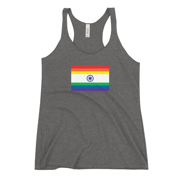 India LGBT Pride Flag Women's Racerback Tank