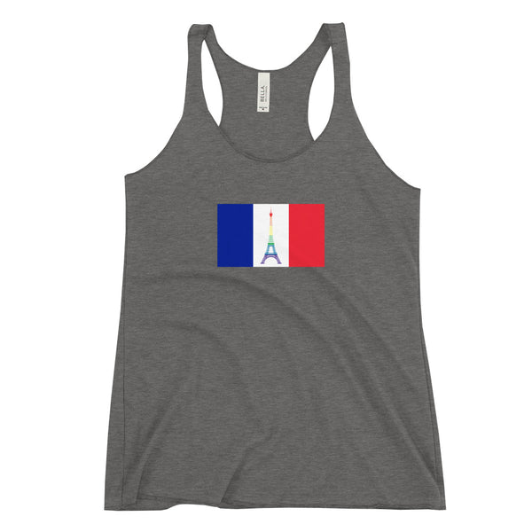 France LGBT Pride Flag Women's Racerback Tank