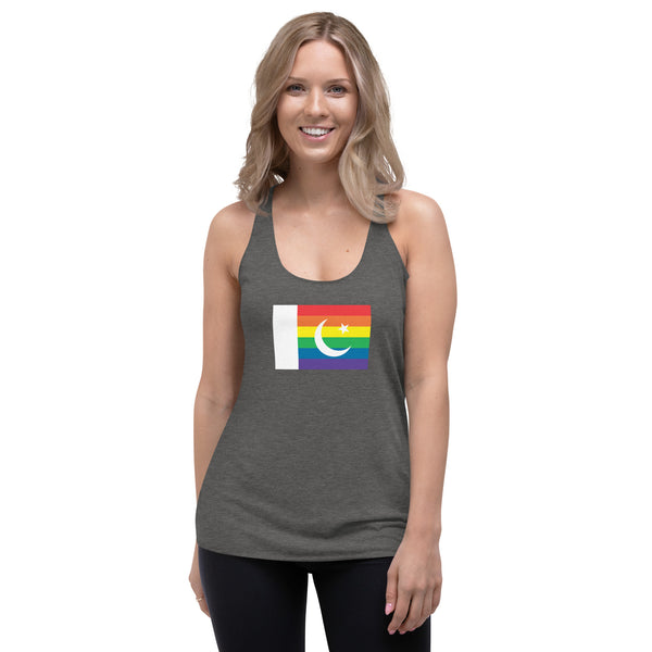 Pakistan LGBT Pride Flag Women's Racerback Tank