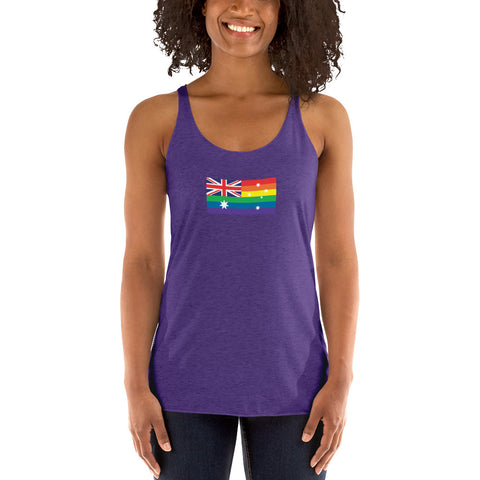 Australia LGBT Pride Flag Women's Racerback Tank