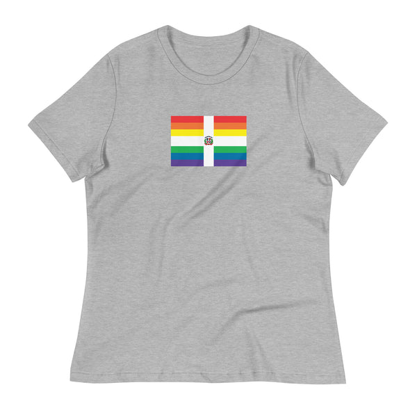 Dominican Republlic LGBT Pride Flag Women's Relaxed T-Shirt