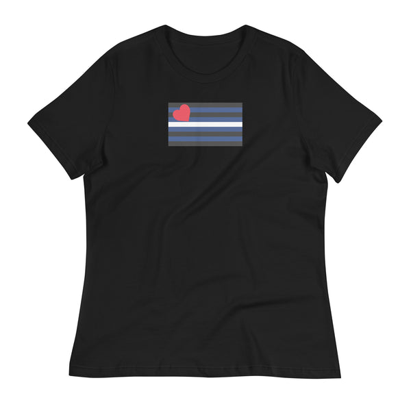 Women's Leather Pride Flag Relaxed Fit T-Shirt