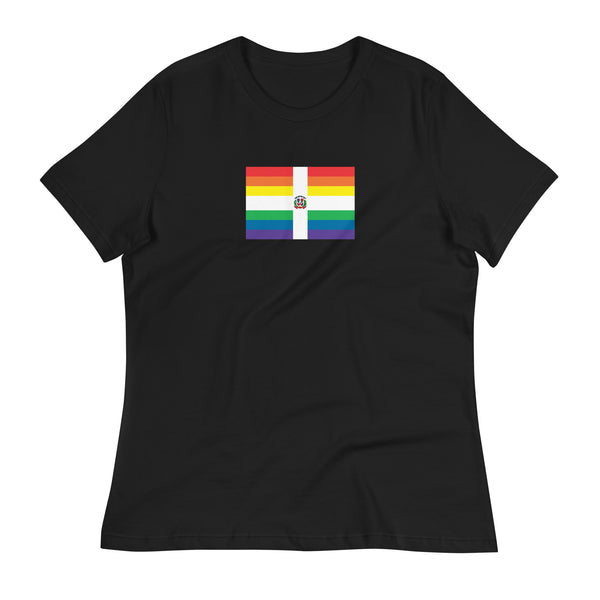 Dominican Republlic LGBT Pride Flag Women's Relaxed T-Shirt