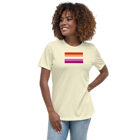 Sunset Lesbian Pride Flag (2019) Women's Relaxed Fit T-Shirt