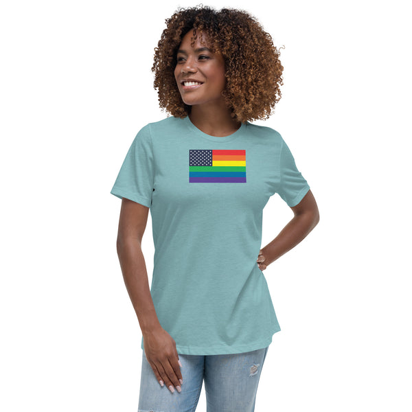 United States LGBT Pride Flag Women's Relaxed T-Shirt