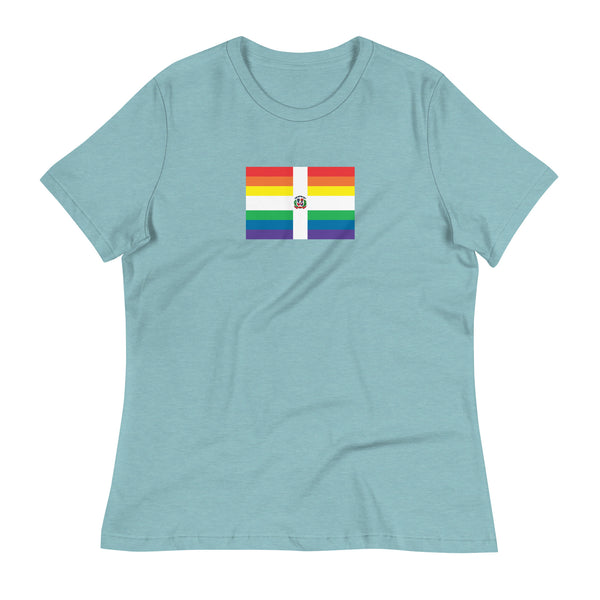 Dominican Republlic LGBT Pride Flag Women's Relaxed T-Shirt