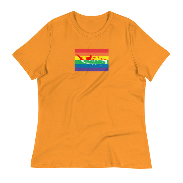 Indonesia LGBT Pride Flag Women's Relaxed T-Shirt