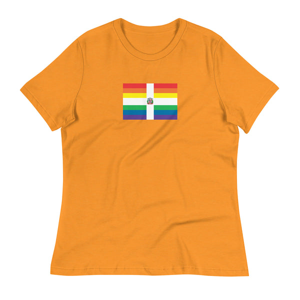 Dominican Republlic LGBT Pride Flag Women's Relaxed T-Shirt