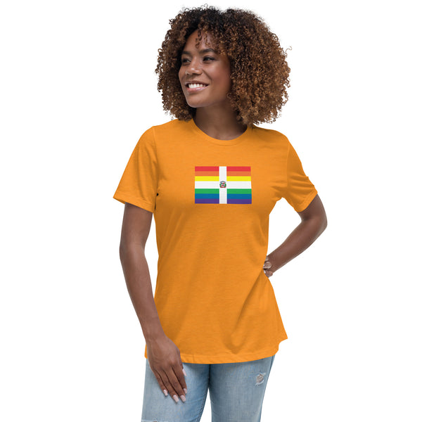 Dominican Republlic LGBT Pride Flag Women's Relaxed T-Shirt