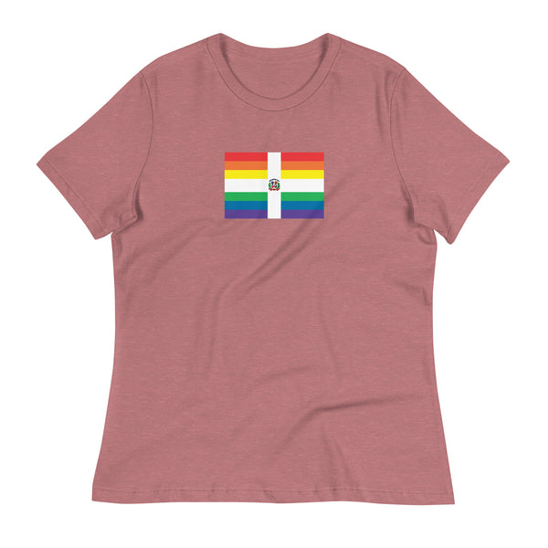 Dominican Republlic LGBT Pride Flag Women's Relaxed T-Shirt