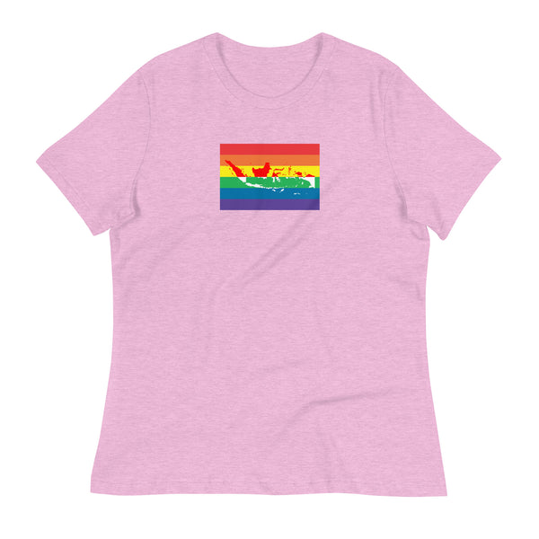 Indonesia LGBT Pride Flag Women's Relaxed T-Shirt