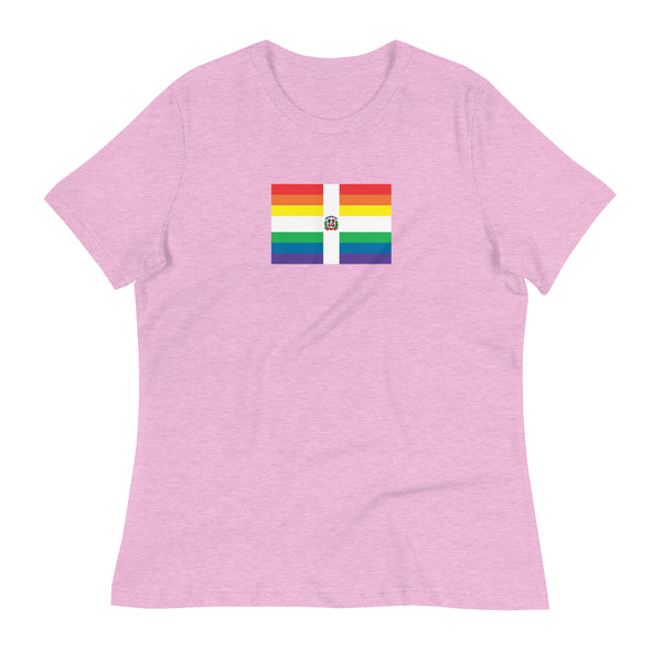 Dominican Republlic LGBT Pride Flag Women's Relaxed T-Shirt