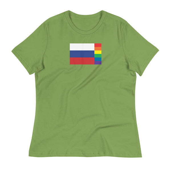 Russia LGBT Pride Flag Women's Relaxed T-Shirt