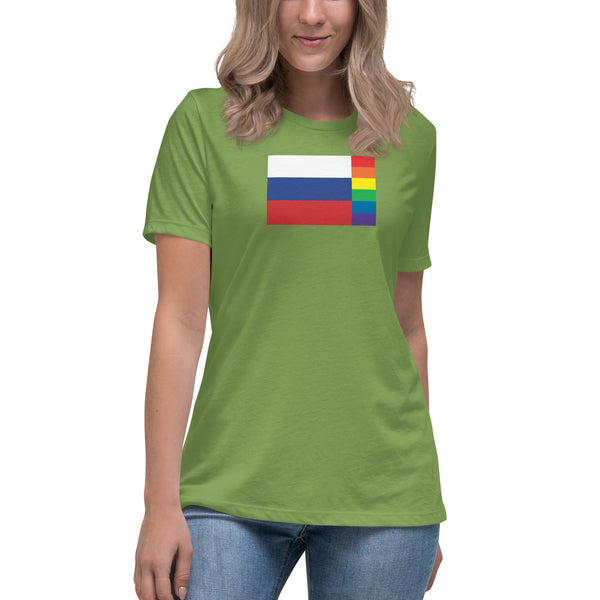 Russia LGBT Pride Flag Women's Relaxed T-Shirt