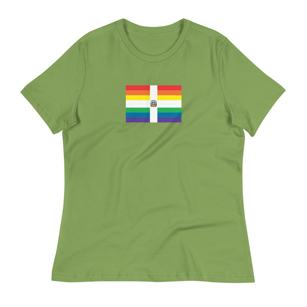 Dominican Republlic LGBT Pride Flag Women's Relaxed T-Shirt