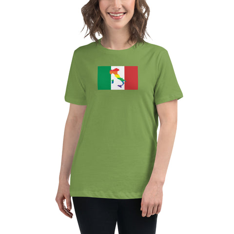 Italy LGBT Pride Flag Women's Relaxed T-Shirt