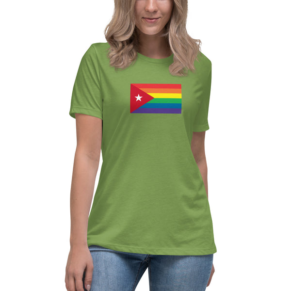 Cuba LGBT Pride Flag Women's Relaxed T-Shirt