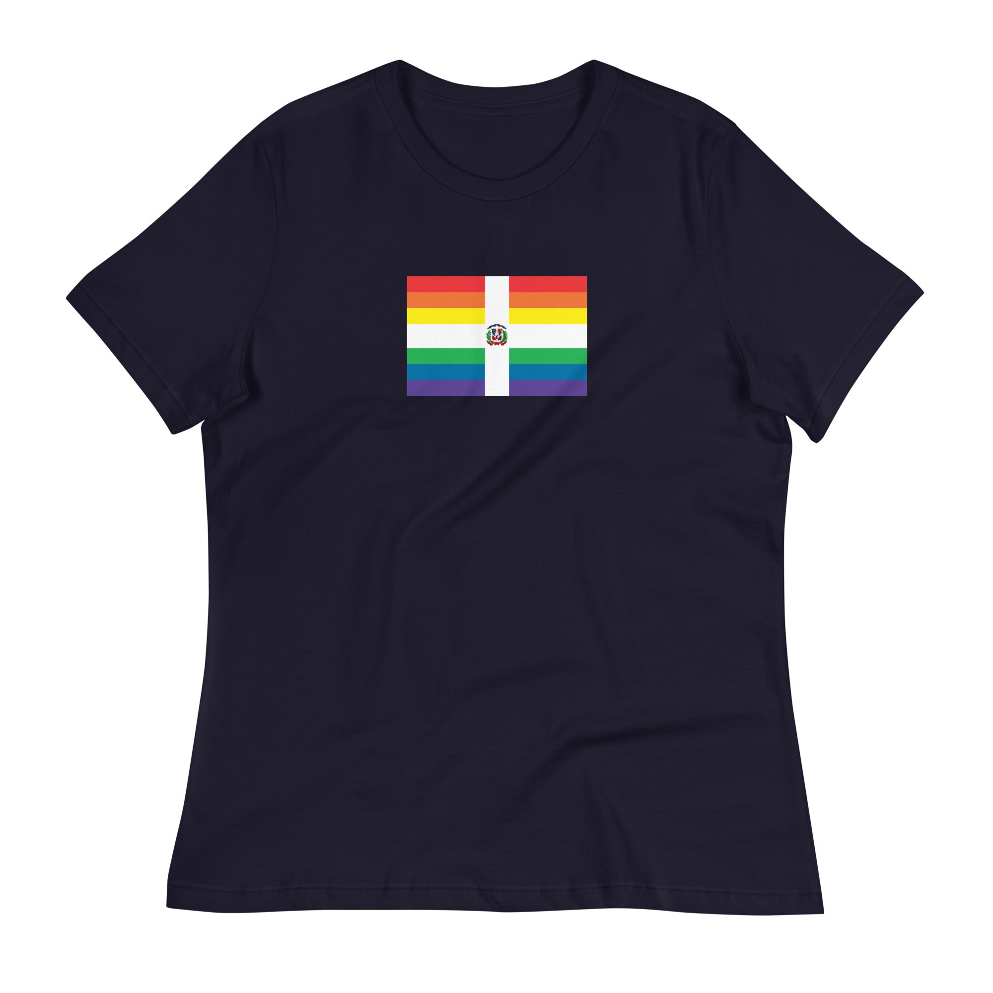 Dominican Republlic LGBT Pride Flag Women's Relaxed T-Shirt