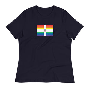 Dominican Republlic LGBT Pride Flag Women's Relaxed T-Shirt