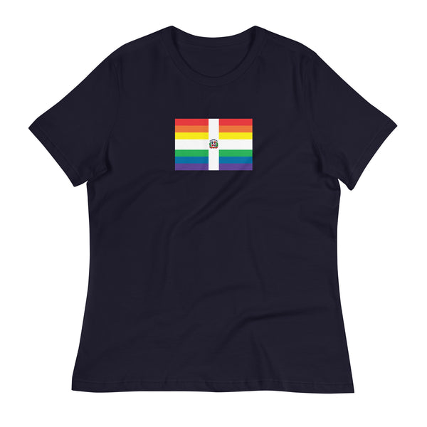 Dominican Republlic LGBT Pride Flag Women's Relaxed T-Shirt