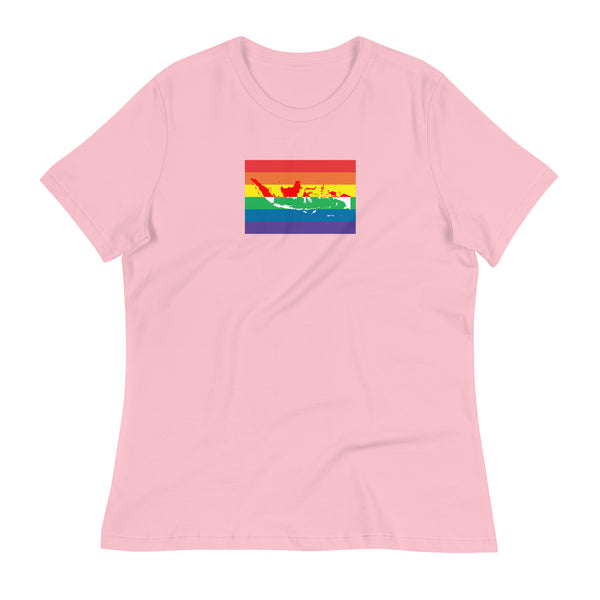 Indonesia LGBT Pride Flag Women's Relaxed T-Shirt