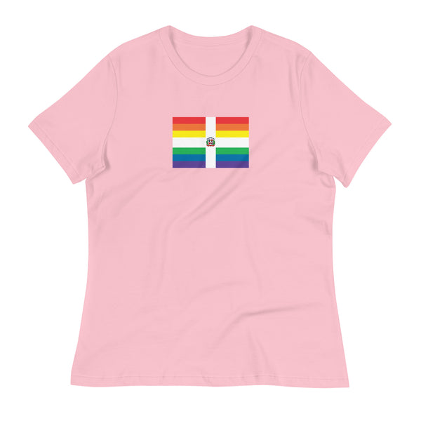 Dominican Republlic LGBT Pride Flag Women's Relaxed T-Shirt