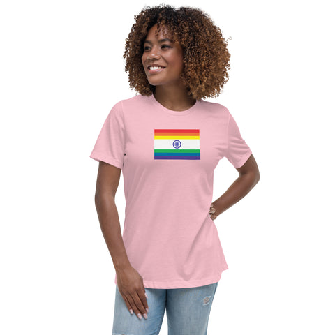 India LGBT Pride Flag Women's Relaxed T-Shirt