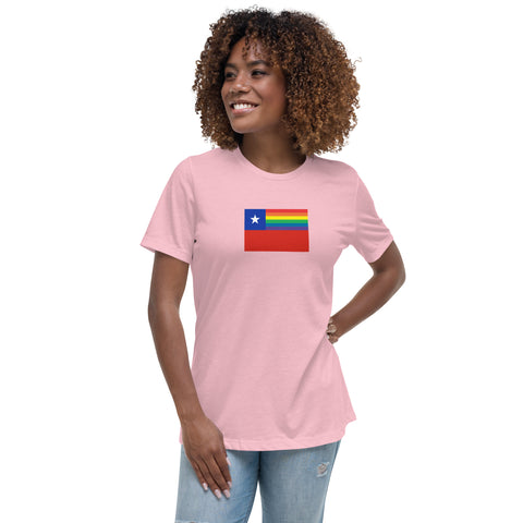 Chile LGBT Pride Flag Women's Relaxed T-Shirt