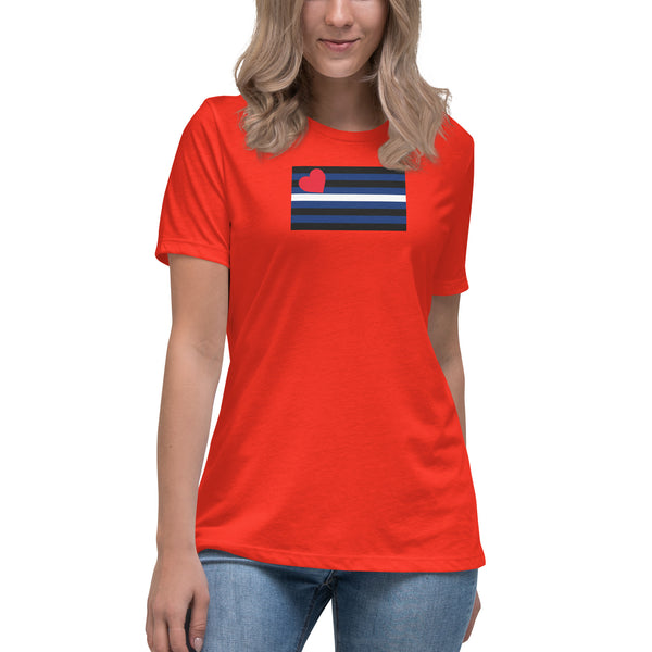Women's Leather Pride Flag Relaxed Fit T-Shirt
