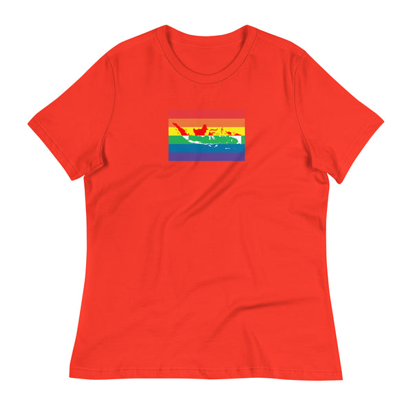 Indonesia LGBT Pride Flag Women's Relaxed T-Shirt