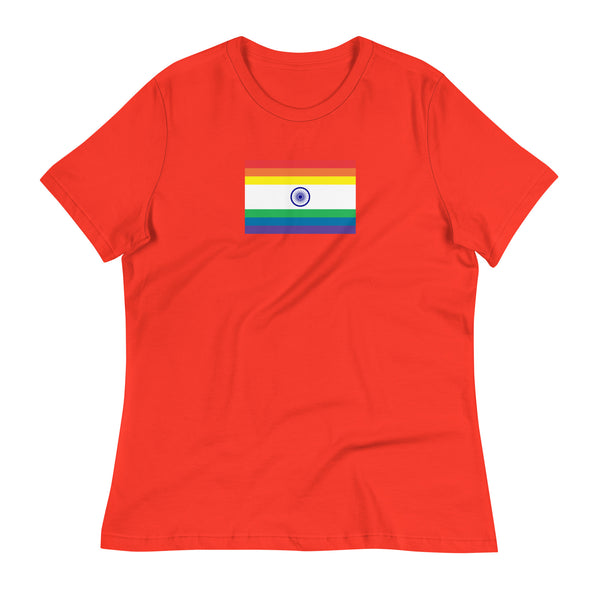 India LGBT Pride Flag Women's Relaxed T-Shirt