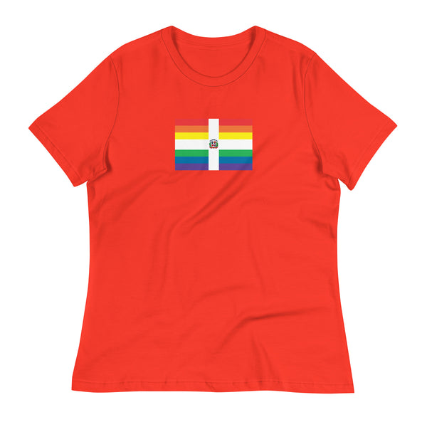 Dominican Republlic LGBT Pride Flag Women's Relaxed T-Shirt