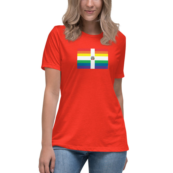 Dominican Republlic LGBT Pride Flag Women's Relaxed T-Shirt