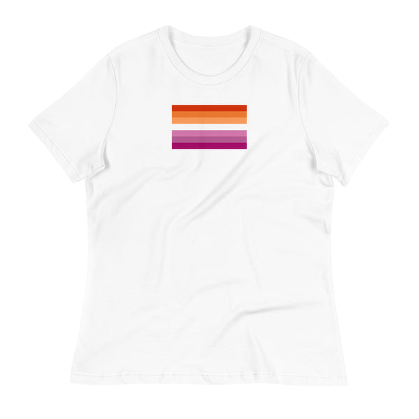 Women's Relaxed Fit T-Shirt With Sunset Lesbian Pride Flag (2019)