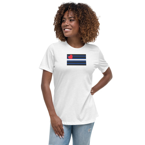 Women's Leather Pride Flag Relaxed Fit T-Shirt