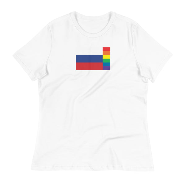 Russia LGBT Pride Flag Women's Relaxed T-Shirt
