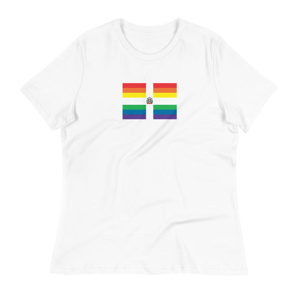 Dominican Republlic LGBT Pride Flag Women's Relaxed T-Shirt