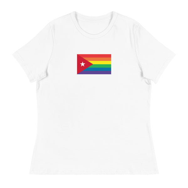 Cuba LGBT Pride Flag Women's Relaxed T-Shirt