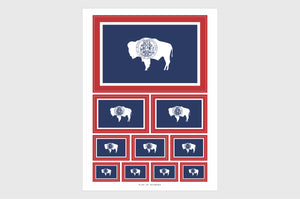 Wyoming Flag Sticker, Weatherproof Vinyl Wyoming Flag Stickers