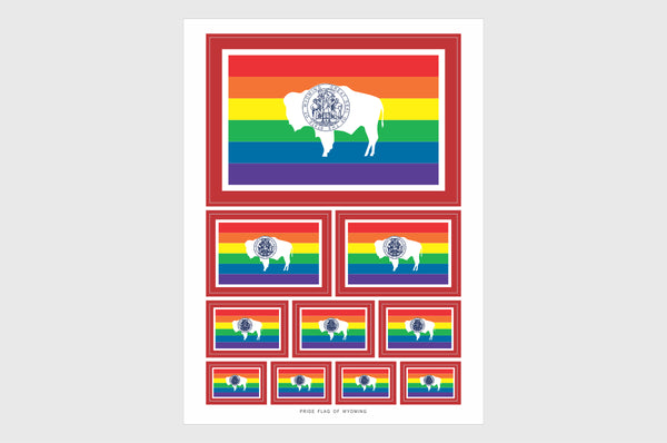 Wyoming LGBTQ Pride Flag Stickers