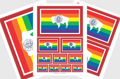 Wyoming LGBTQ Pride Flag Stickers