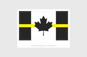 Canada Yellow Line Flag Sticker, Weatherproof Vinyl Canada Flag Sticker