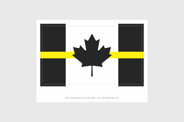 Canada Thin Yellow Line Flag Stickers 911 Dispatcher