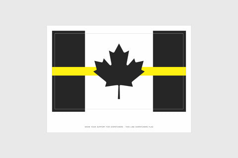 Canada Yellow Line Flag Sticker, Weatherproof Vinyl Canada Flag Sticker