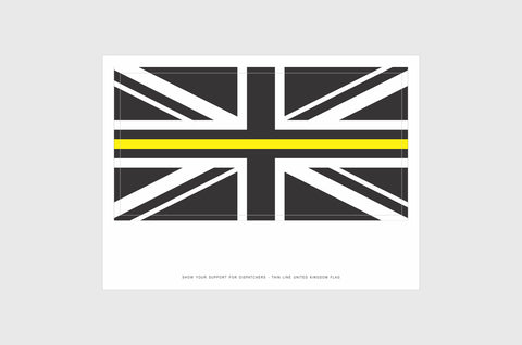 UK Yellow Line Flag Sticker, Weatherproof Vinyl Flag Stickers